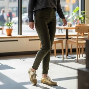 Prada Gold Leather Low Top Sneakers Lace Up Designer Shoes Women Size 7